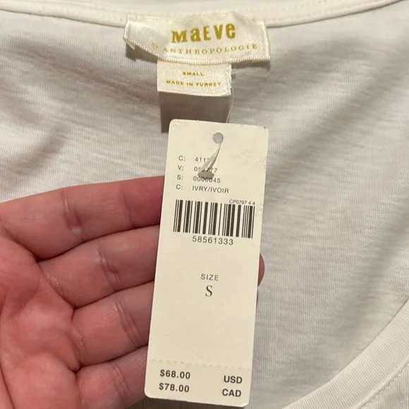NWT Anthropologie Maeve White Top - Picture 8 of 8